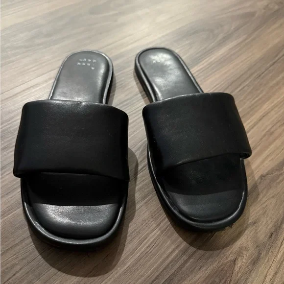 a new day Black Slide Sandals - Picture 2 of 5